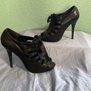 Charlotte Russe black size 10 ankle boots with peep toe